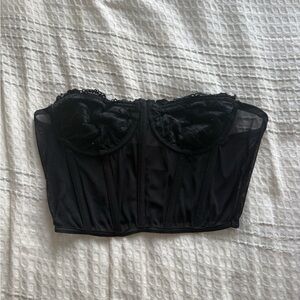 SHEIN Black Lace Crop Top